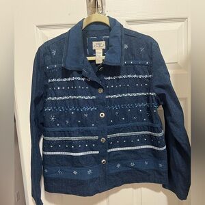 Koret Citi Blues Vintage 80's Decorated Vintage Jean Jacket  Size L